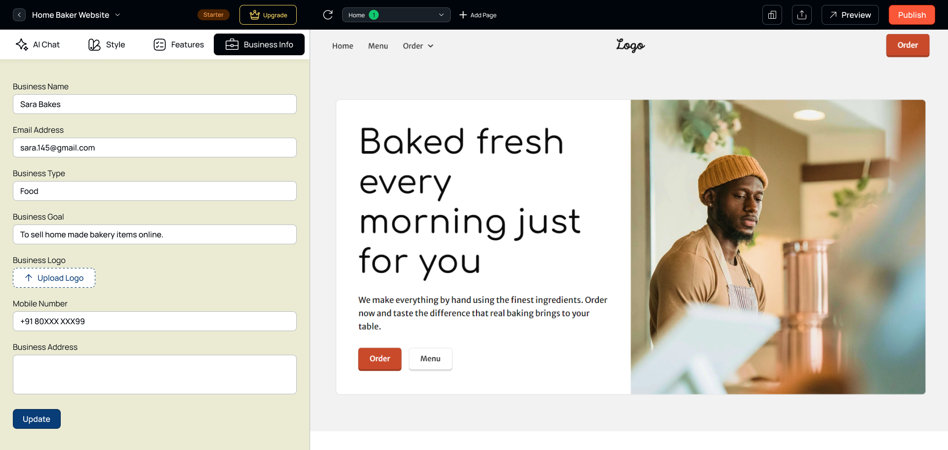 Website Business Info